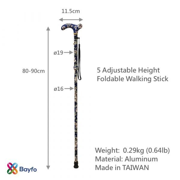 folding walking cane specification