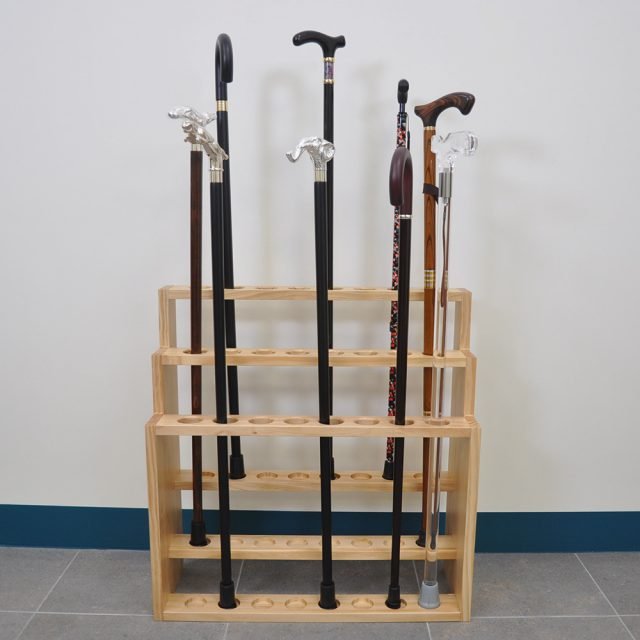 Best 3 Tiers Wooden Walking Stick Display Stand Hold 24 Canes » Walking