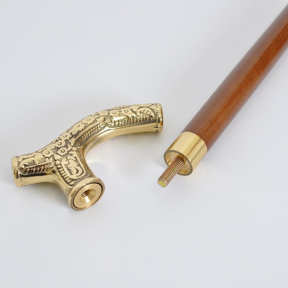 Scratch and Dent Brass Fritz Style Handle Walking Cane with