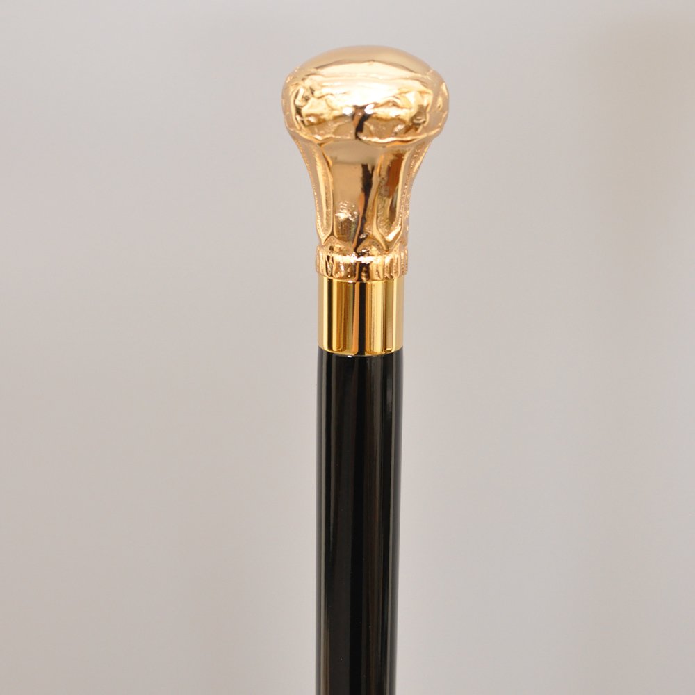 Royal Brass Knob Black Shaft Cane » Walking Canes And Walking Sticks