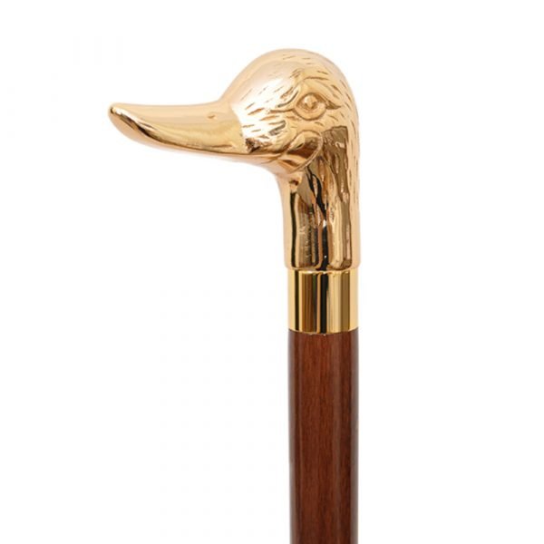 Unisex Duck Solid Cast Brass Handle Cane