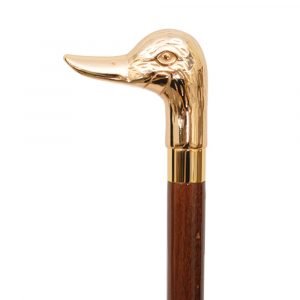 Unisex Duck Solid Cast Brass Handle Cane